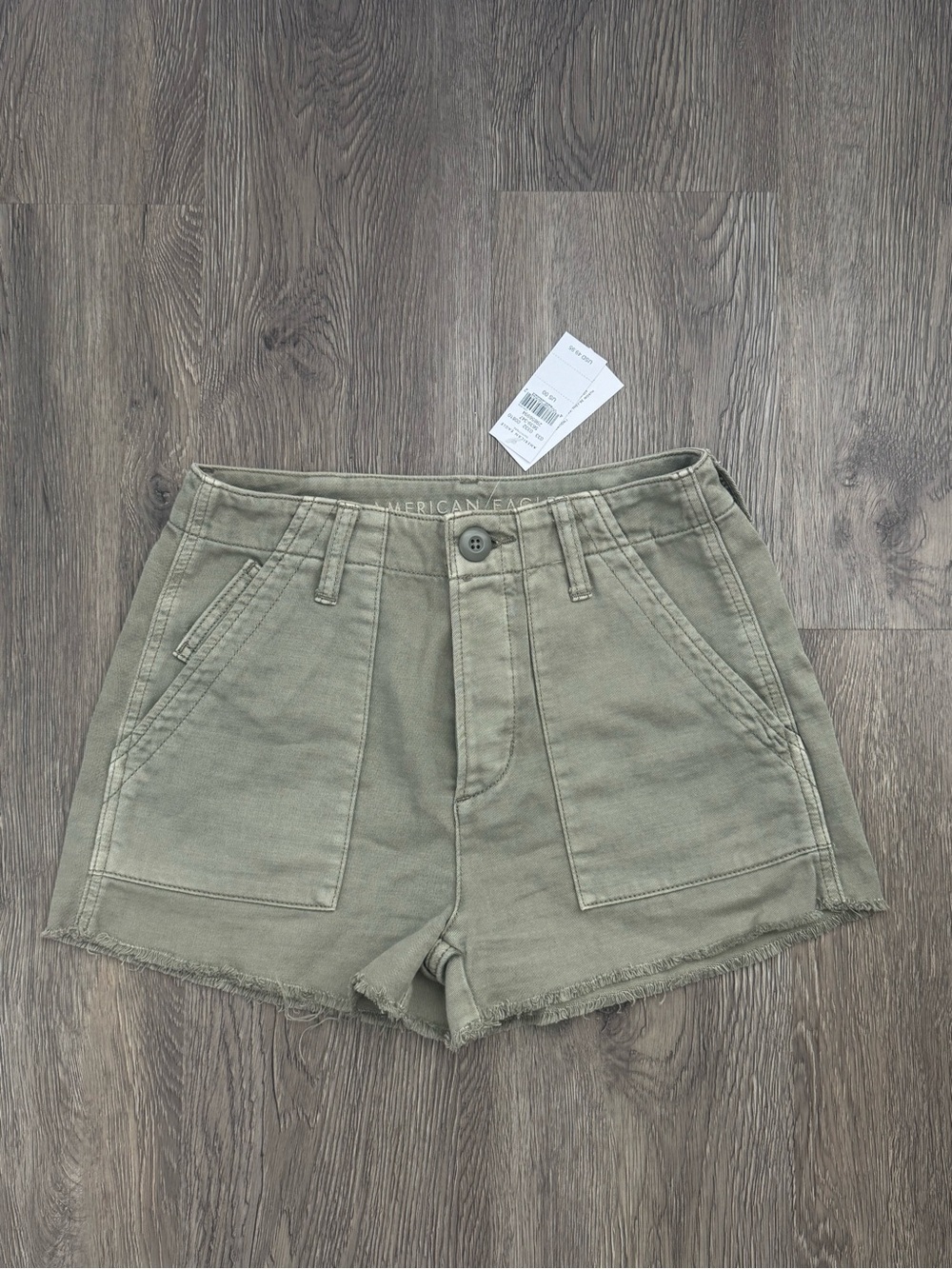 American Eagle Outfitters Olive Utility High-Waist Shorts